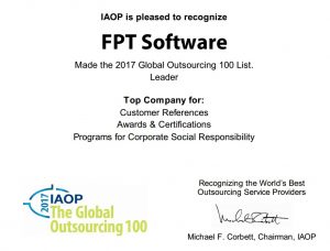 FPTソフトウェア、IAOPのグローバルアウトソーシング100で3ツ星を受賞